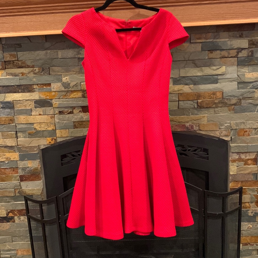 Red textured dress
